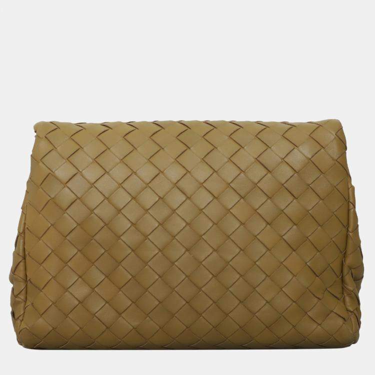 Pre Owned Bottega Veneta Intrecciato Flap Push-lock Clutch Bag