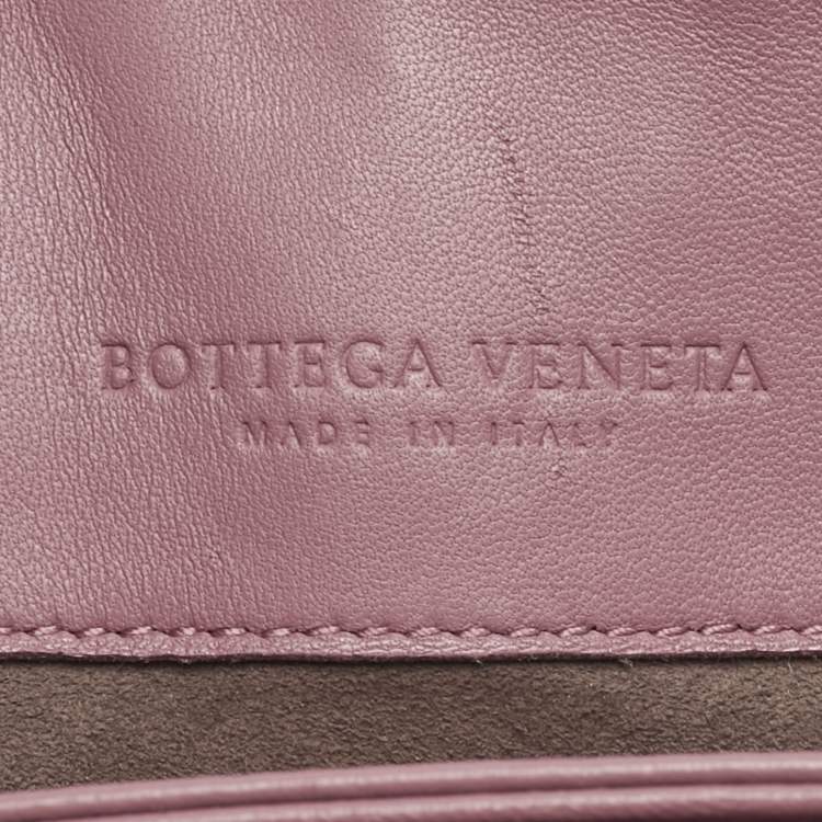 Pre Owned Bottega Veneta Pink Intrecciato Leather Small Olimpia Shoulder Bag