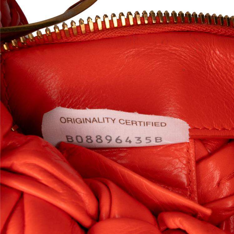 Pre Owned Bottega Veneta Red Foulard Intrecciato Calfskin Banana Hobo