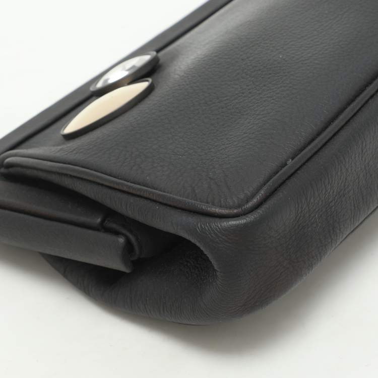 Pre Owned Bottega Veneta Black Leather Embellished Clutch