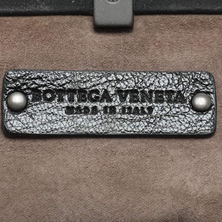 Pre Owned Bottega Veneta Black Leather Embellished Clutch