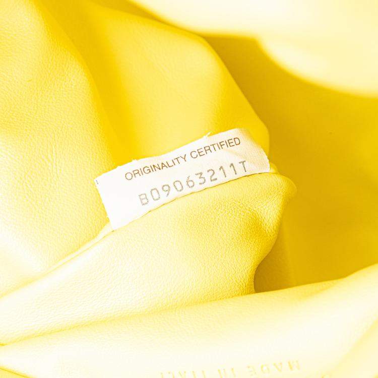 Pre Owned Bottega Veneta Yellow Lambskin The Fringe Pouch