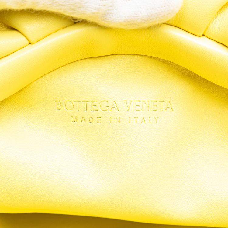 Pre Owned Bottega Veneta Yellow Lambskin The Fringe Pouch