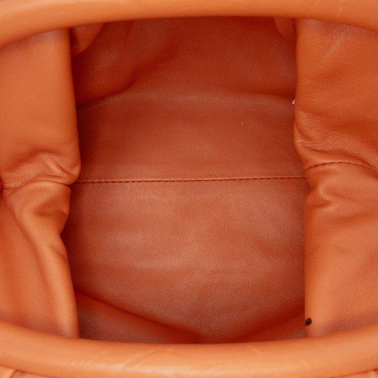 Pre Owned Bottega Veneta Brown Lambskin The Mini Pouch