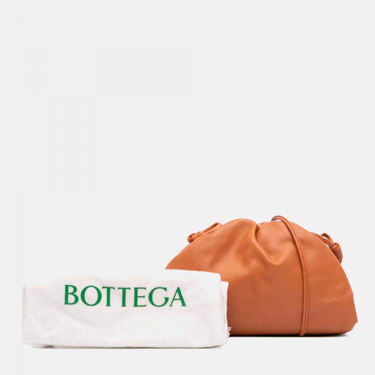 Pre Owned Bottega Veneta Brown Lambskin The Mini Pouch