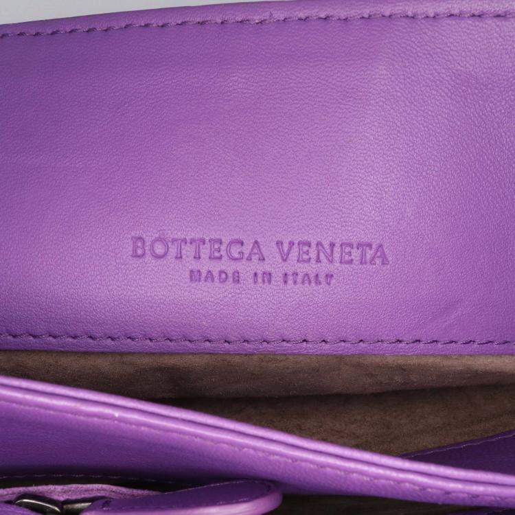 Pre Owned Bottega Veneta Purple Small Nappa Intrecciato Olimpia Shoulder Bag
