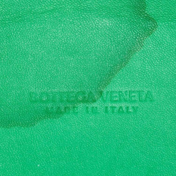 Pre Owned Bottega Veneta Dark Green Intreccio Leather Small Arco Tote