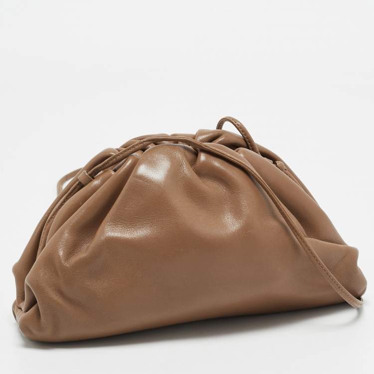 Pre Owned Bottega Veneta Brown Leather Mini The Pouch Bag
