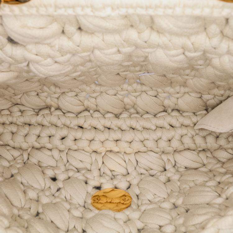 Pre Owned Bottega Veneta Crochet Brown Jersey Shoulder Bag