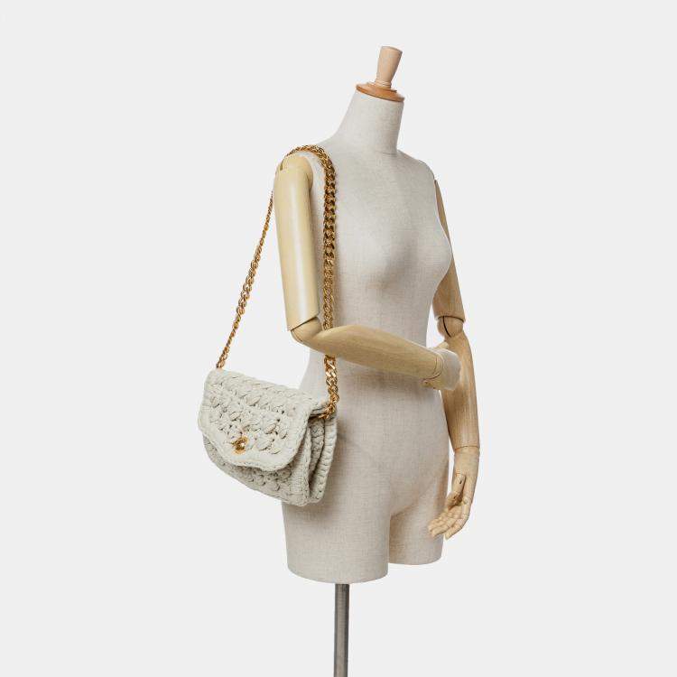 Pre Owned Bottega Veneta Crochet Brown Jersey Shoulder Bag