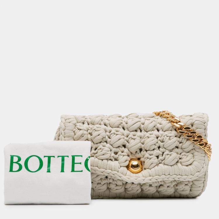 Pre Owned Bottega Veneta Crochet Brown Jersey Shoulder Bag
