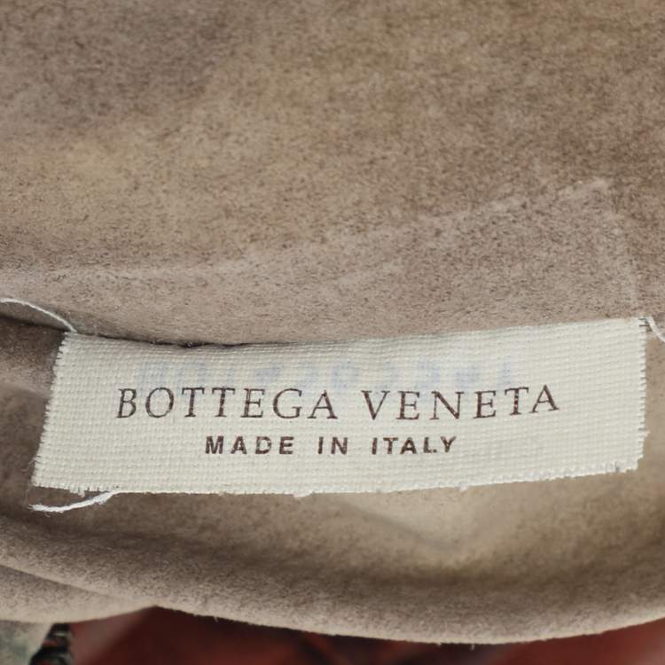 Pre Owned Bottega Veneta Brick Red Intrecciato Leather Medium Veneta Hobo