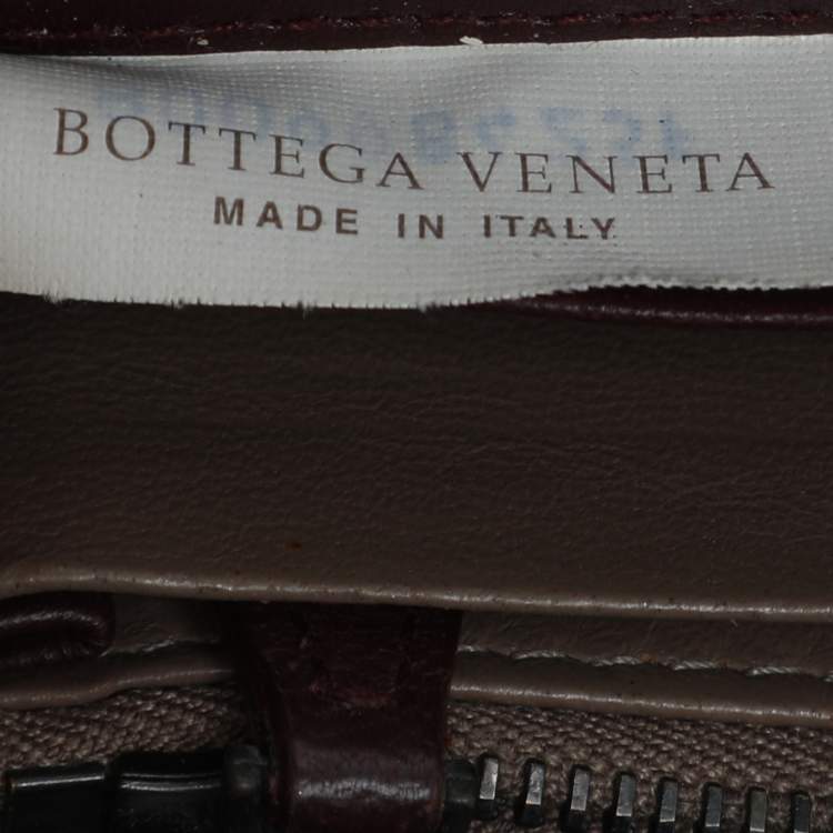 Pre Owned Bottega Veneta Burgundy Intrecciato Leather Zip Around Continental Wallet