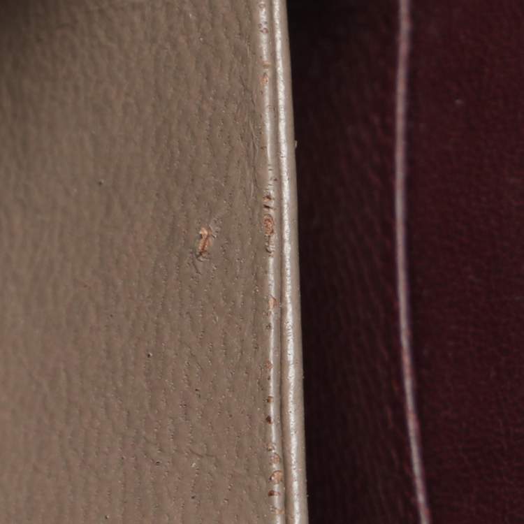 Pre Owned Bottega Veneta Burgundy Intrecciato Leather Zip Around Continental Wallet