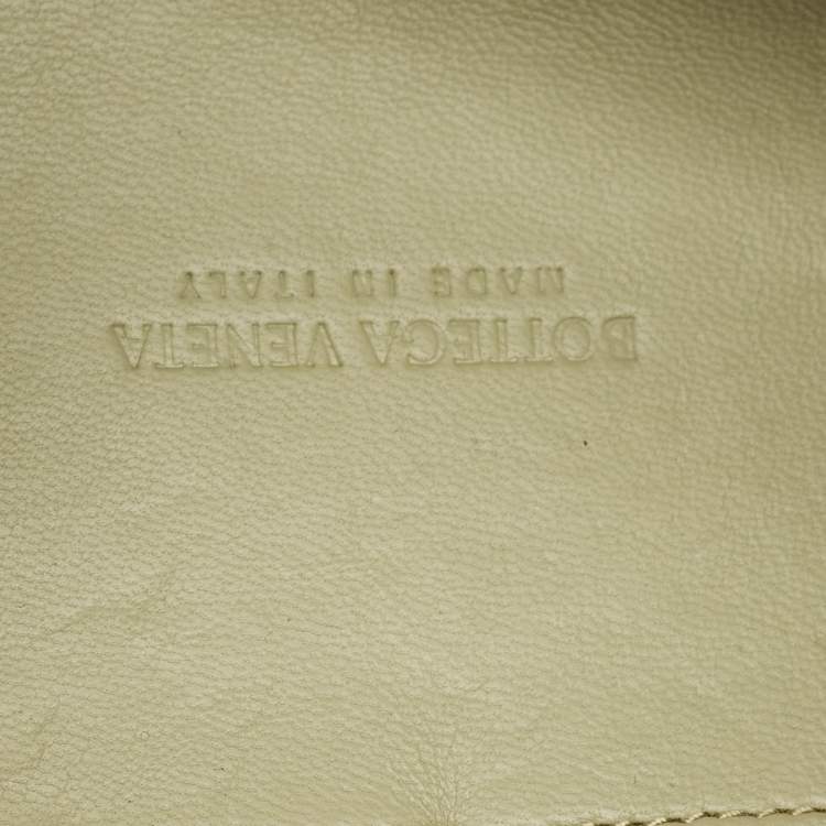 Pre Owned Bottega Veneta Olive Green Intrecciato Leather Small Andiamo Tote