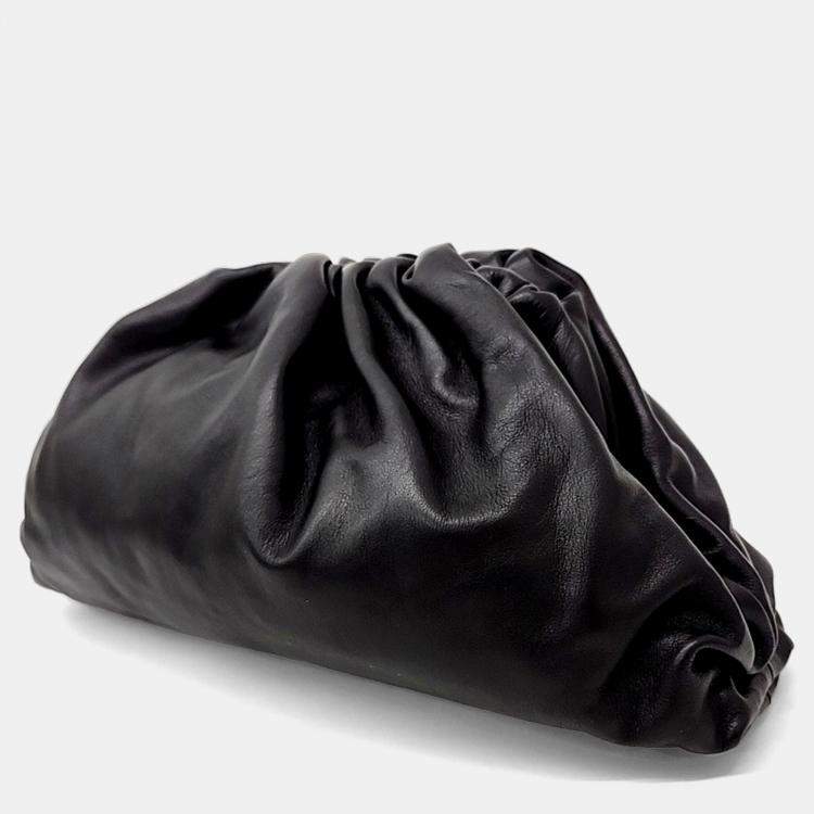 Pre Owned Bottega Veneta Black Leather Butter Calf Pouch