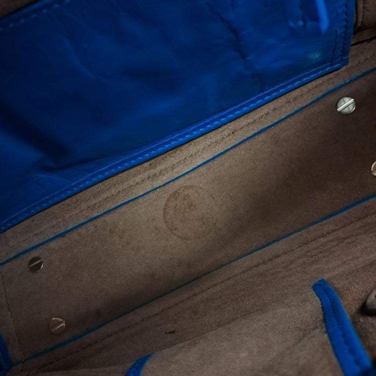 Pre Owned Bottega Veneta Blue Leather Arco Small