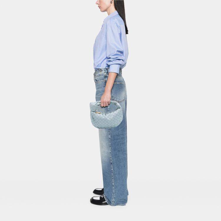 Pre Owned Bottega Veneta Blue Mini Nappa Intrecciato Jodie