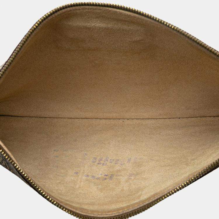 Pre Owned Bottega Veneta Gold Medium Lambskin Intreccio Cabat Tote