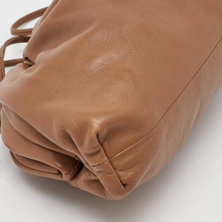 Pre Owned Bottega Veneta Brown Leather The Mini Pouch Bag