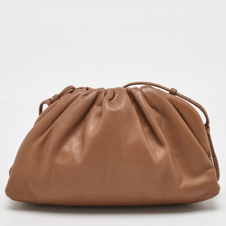 Pre Owned Bottega Veneta Brown Leather The Mini Pouch Bag