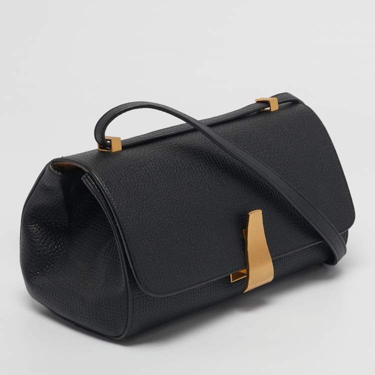 Pre Owned Bottega Veneta Black Leather BV Angle Shoulder Bag