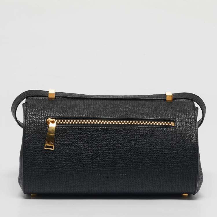 Pre Owned Bottega Veneta Black Leather BV Angle Shoulder Bag