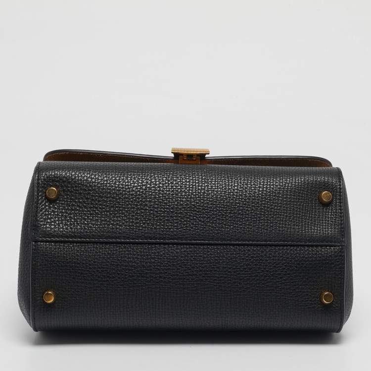 Pre Owned Bottega Veneta Black Leather BV Angle Shoulder Bag