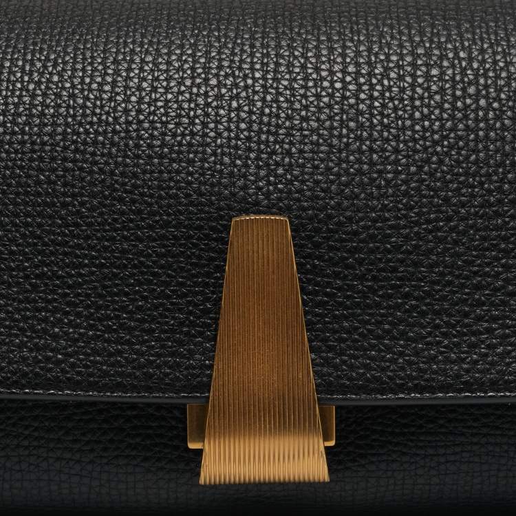 Pre Owned Bottega Veneta Black Leather BV Angle Shoulder Bag