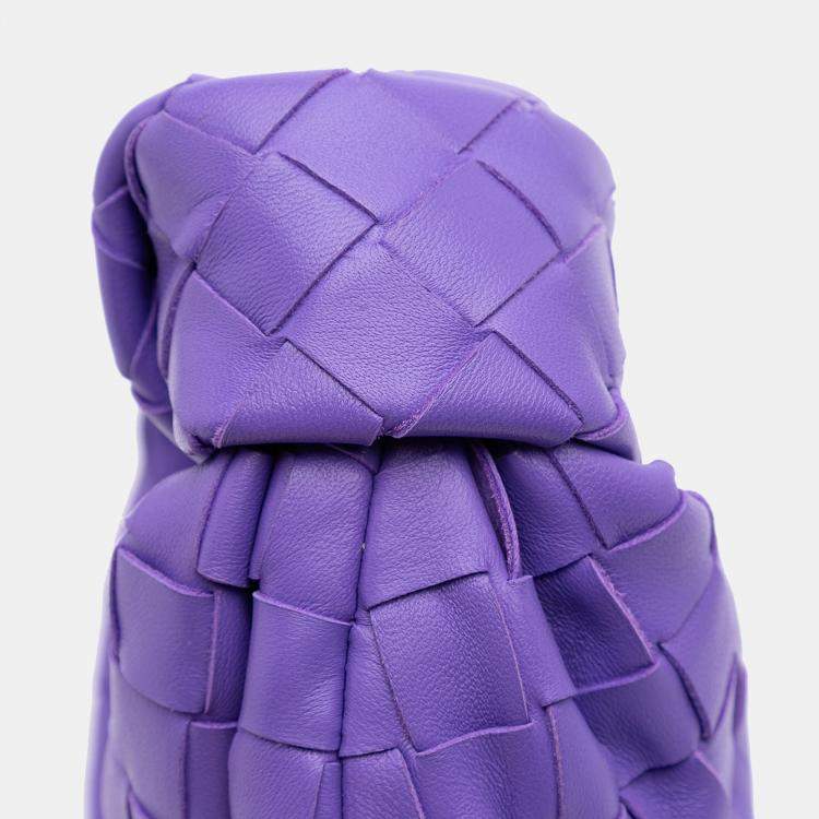 Pre Owned Bottega Veneta Purple Mini Nappa Intrecciato Jodie