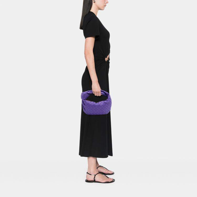 Pre Owned Bottega Veneta Purple Mini Nappa Intrecciato Jodie