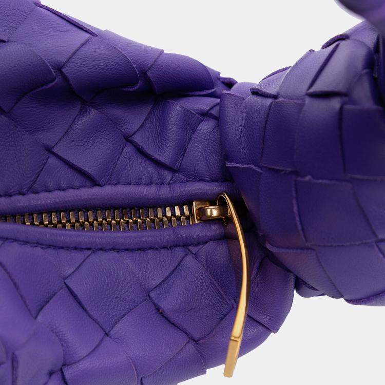 Pre Owned Bottega Veneta Purple Mini Nappa Intrecciato Jodie