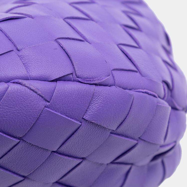 Pre Owned Bottega Veneta Purple Mini Nappa Intrecciato Jodie