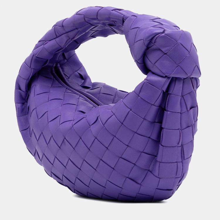 Pre Owned Bottega Veneta Purple Mini Nappa Intrecciato Jodie