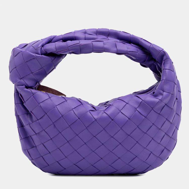 Pre Owned Bottega Veneta Purple Mini Nappa Intrecciato Jodie