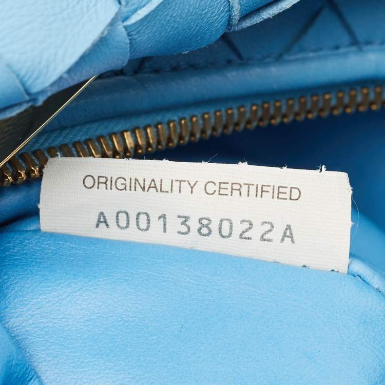 Pre Owned Bottega Veneta Light Blue Intrecciato Leather Small Jodie Hobo
