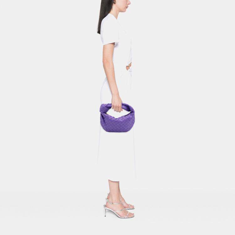 Pre Owned Bottega Veneta Purple Mini Nappa Intrecciato Jodie