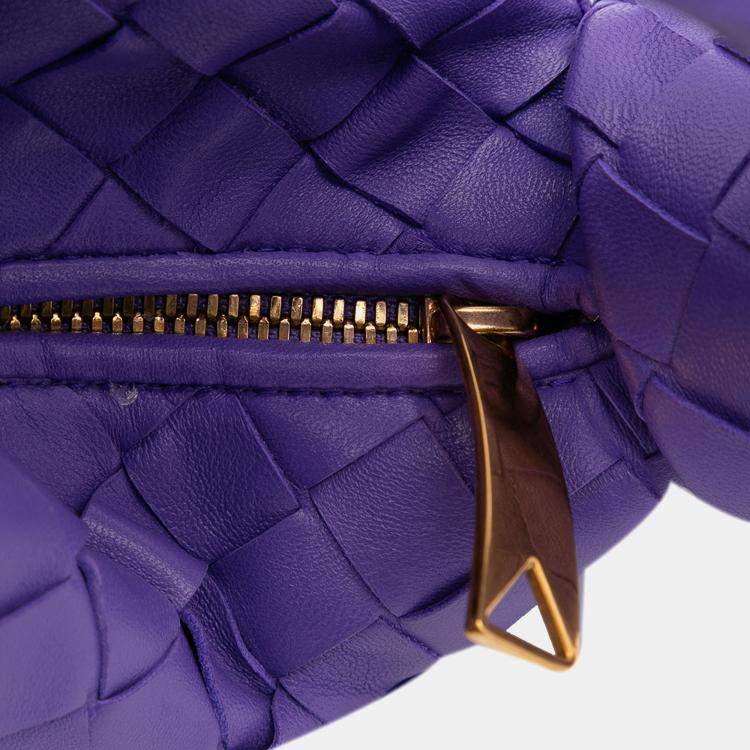 Pre Owned Bottega Veneta Purple Mini Nappa Intrecciato Jodie