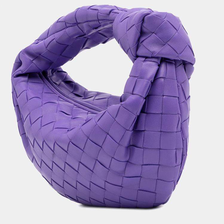 Pre Owned Bottega Veneta Purple Mini Nappa Intrecciato Jodie