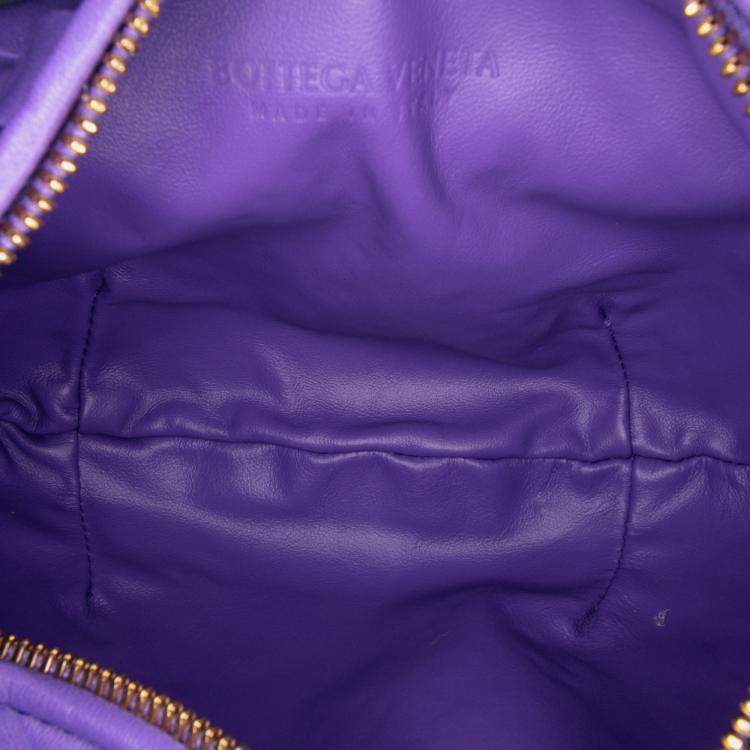 Pre Owned Bottega Veneta Purple Mini Nappa Intrecciato Jodie