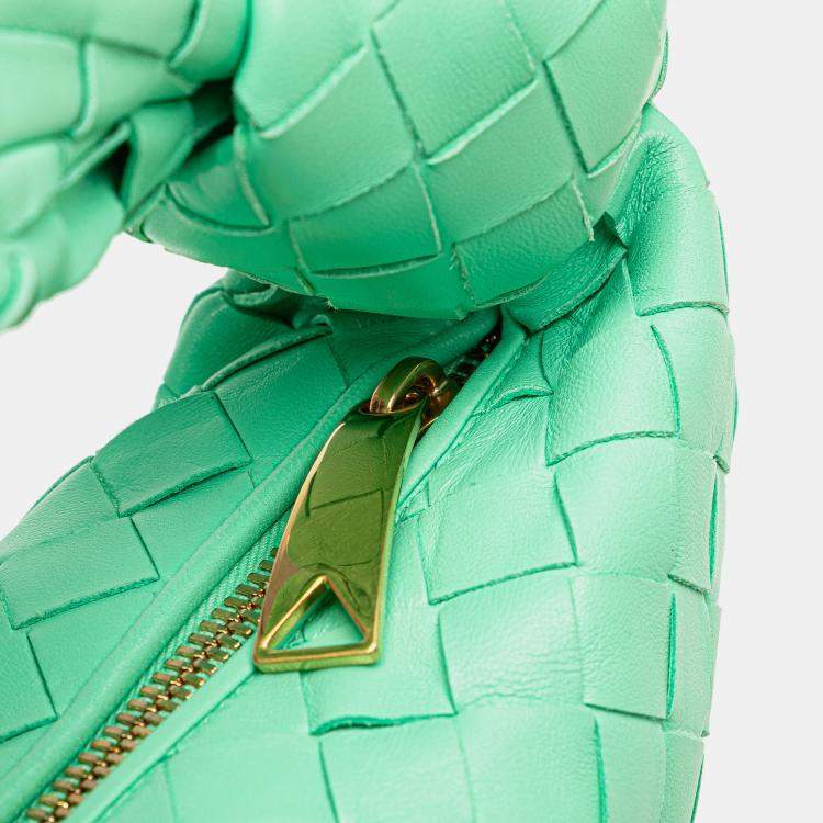 Pre Owned Bottega Veneta Green Mini Nappa Intrecciato Jodie