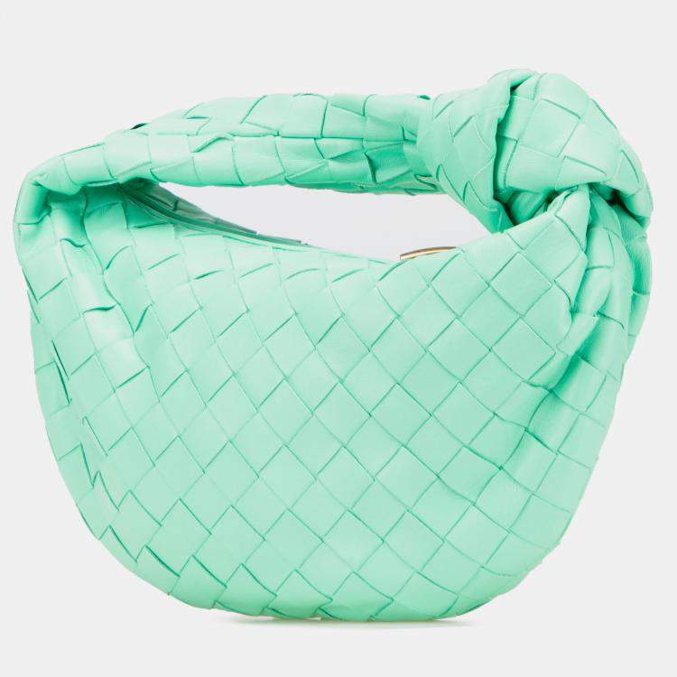 Pre Owned Bottega Veneta Green Mini Nappa Intrecciato Jodie