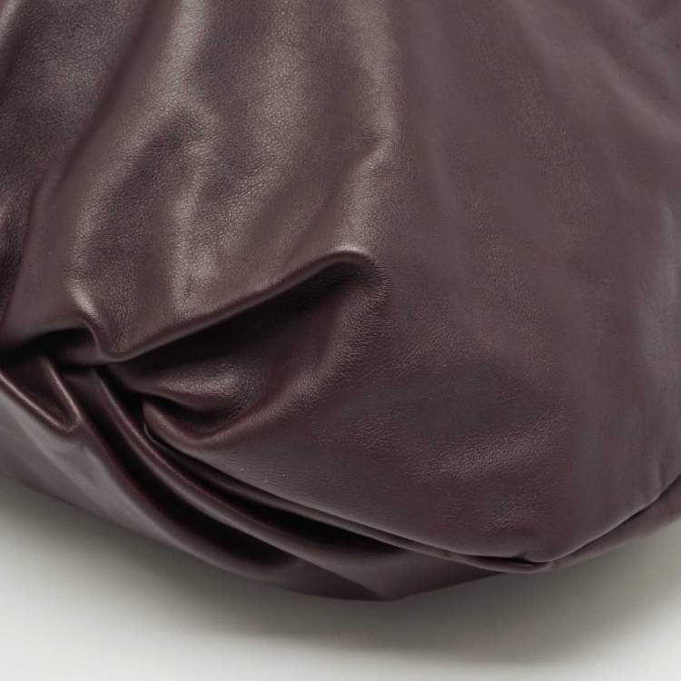 Pre Owned Bottega Veneta Dark Purple Leather Medium Bulb Shoulder Bag