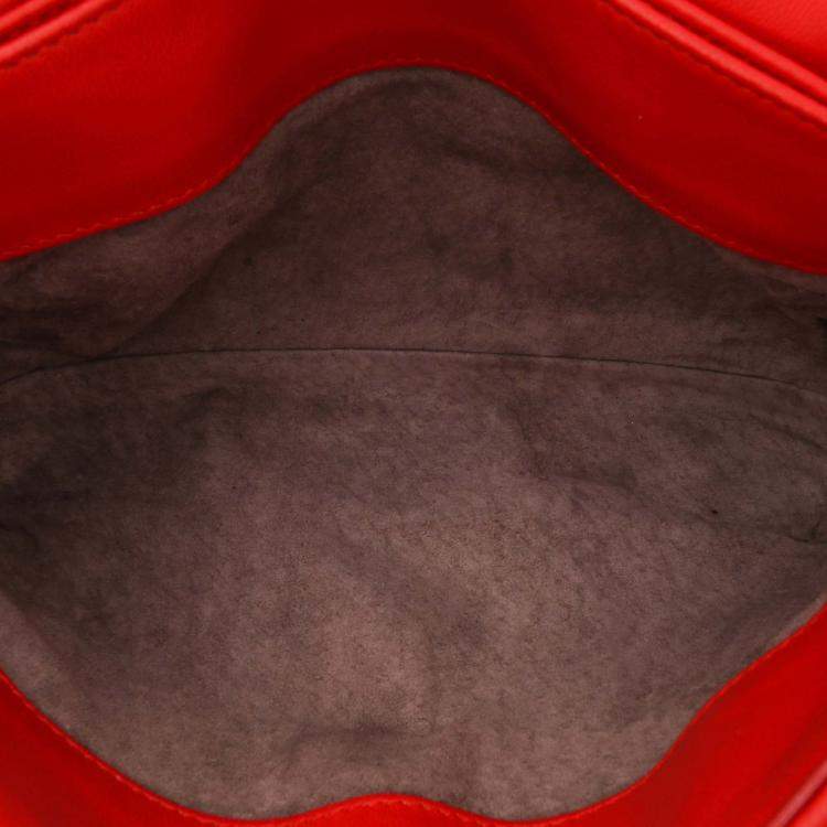 Pre Owned Bottega Veneta Red Baby Nappa Intrecciato Olimpia Crossbody