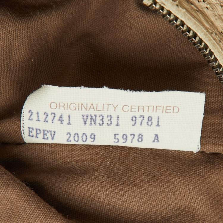 Pre Owned Bottega Veneta Off White/Brown Perforated Leather Baseball Hobo