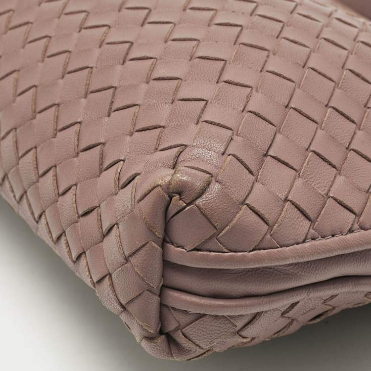 Pre Owned Bottega Veneta Mauve Intrecciato Leather Nodini Crossbody Bag