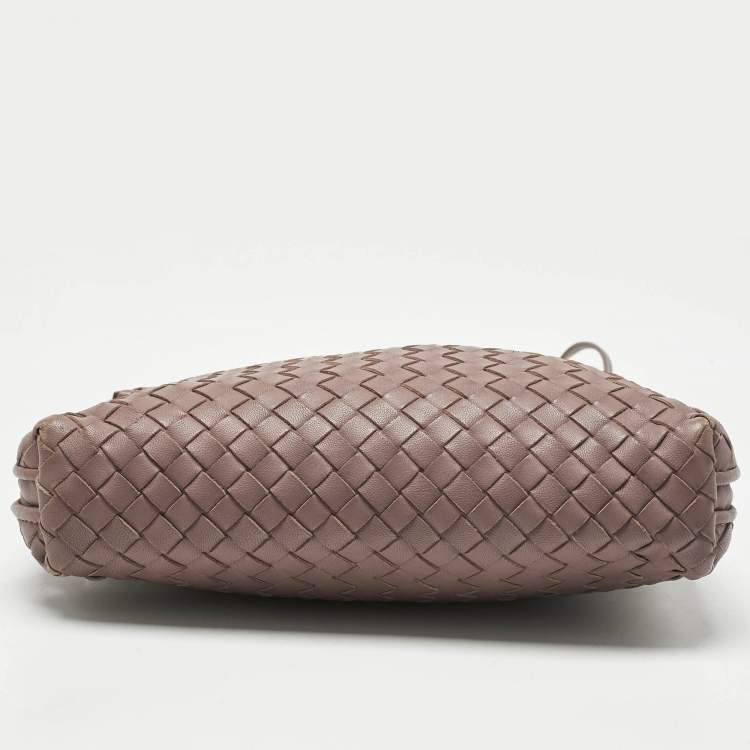 Pre Owned Bottega Veneta Mauve Intrecciato Leather Nodini Crossbody Bag