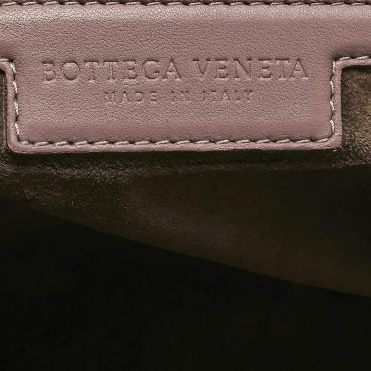 Pre Owned Bottega Veneta Mauve Intrecciato Leather Nodini Crossbody Bag