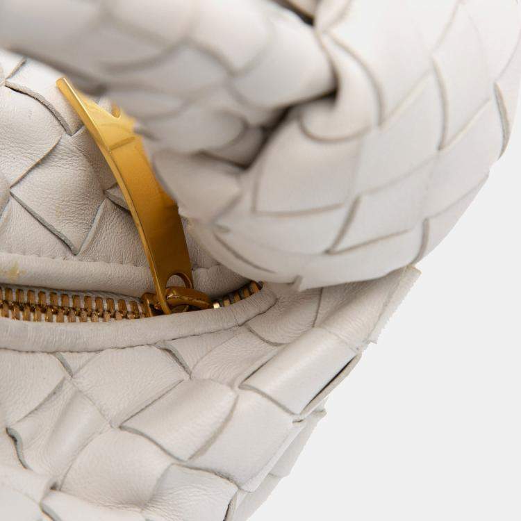 Pre Owned Bottega Veneta White Mini Nappa Intrecciato Jodie