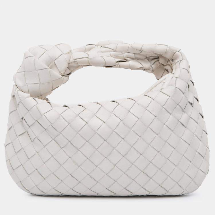 Pre Owned Bottega Veneta White Mini Nappa Intrecciato Jodie
